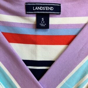 Lands’ End, size S (6-8), multicolor stripe, never worn.